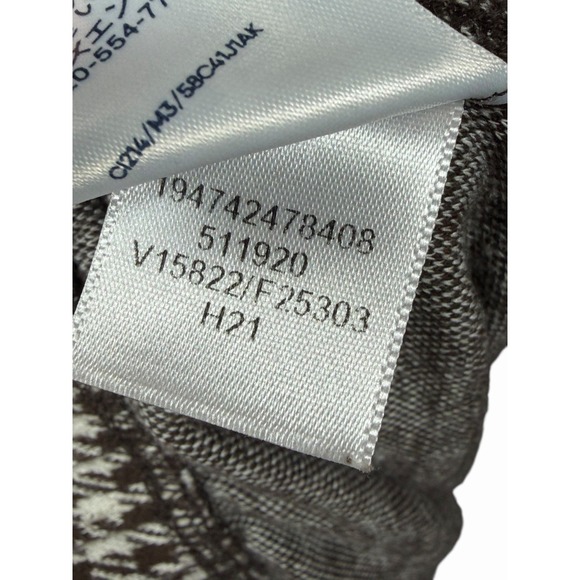 Lands End Pants Women Sz M Brown Houndstooth Sport Knit High Rise Pull On Soft - Picture 10 of 10